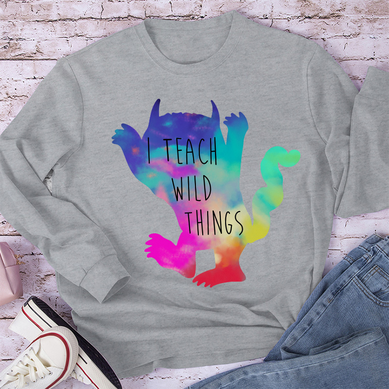 I Teach Wild Things Monster Teacher Long Sleeve T-Shirt