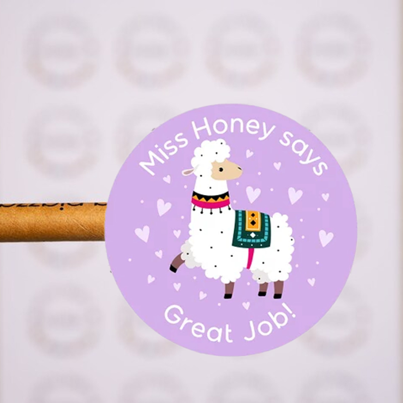Personalized Cute Llama Great Job Stickers