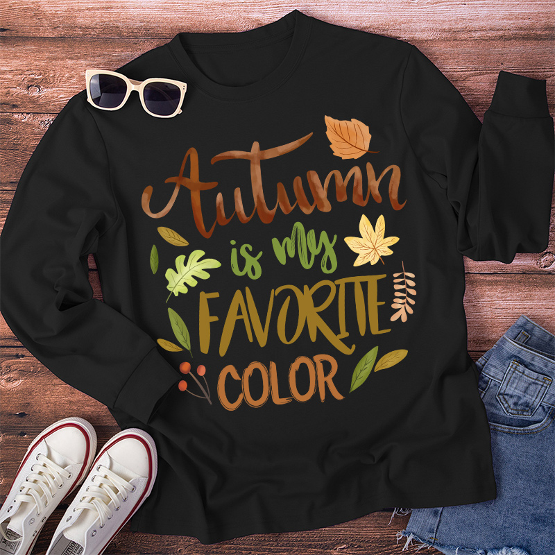 Autumn Is My Favorite Color Teacher Long Sleeve T-Shirt