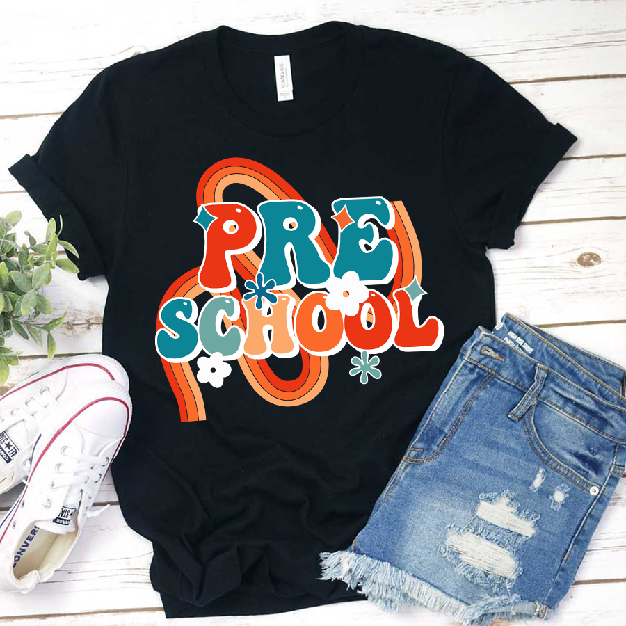 Personalized Preschool Colorful Stripes T-Shirt