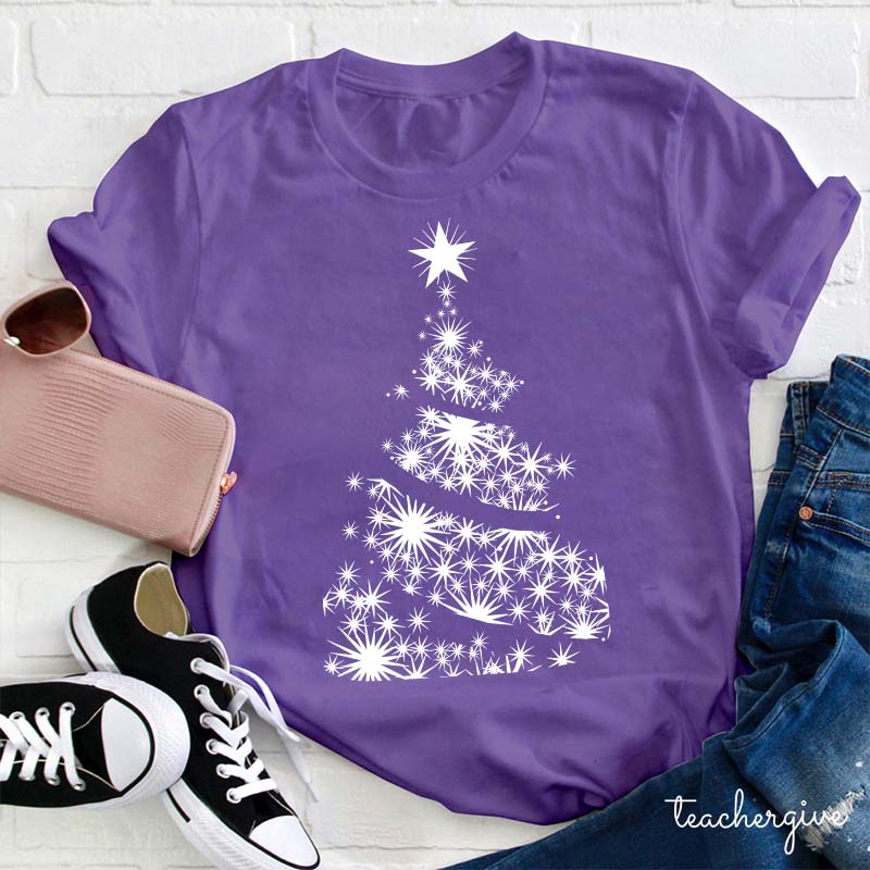Shining Stars Christmas Tree Teacher T-Shirt