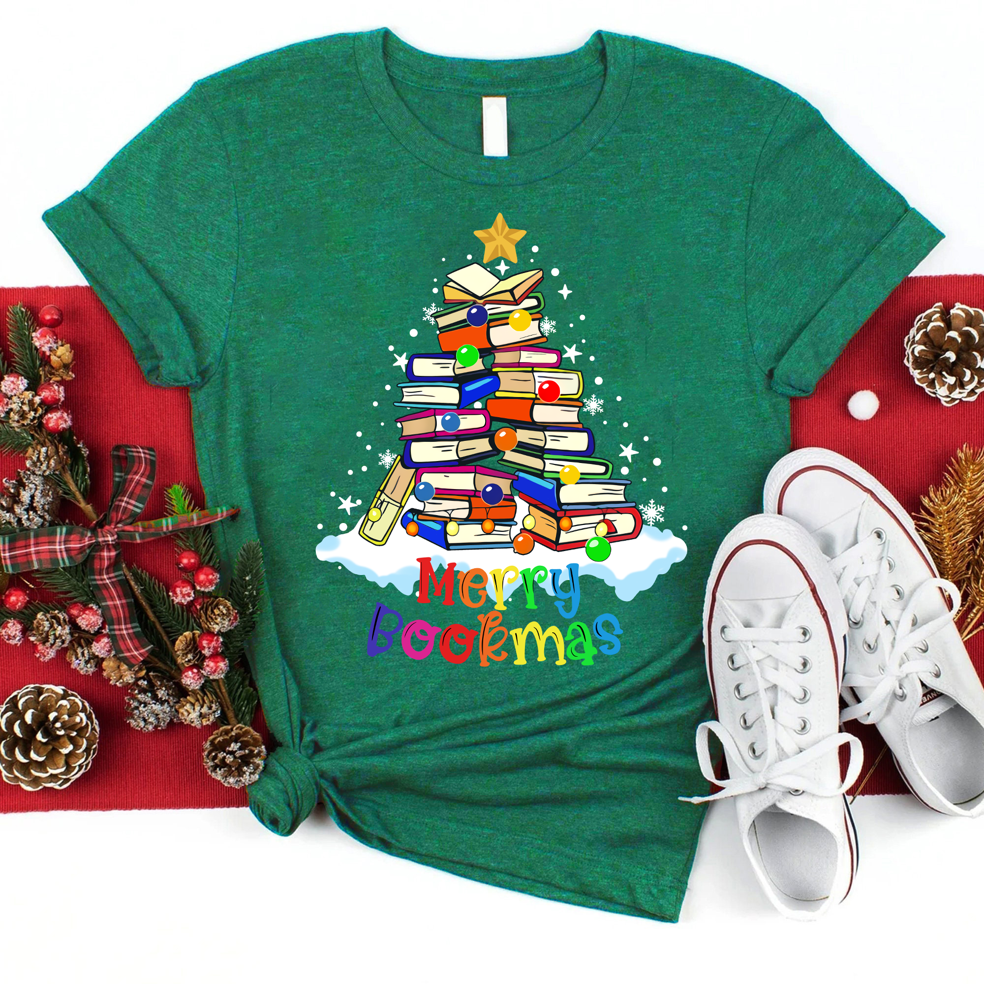 Merry Bookmas Teacher T-Shirt