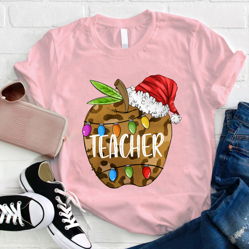 Christmas Apple Teacher T-Shirt