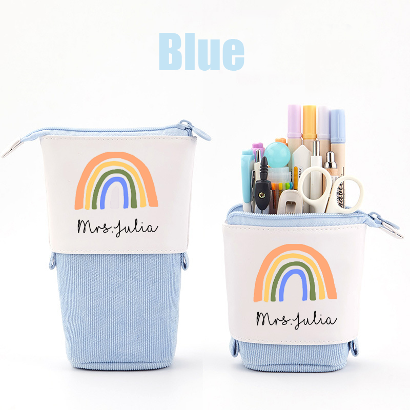 Personalized Candy Colors Stretchable Corduroy Pencil Case