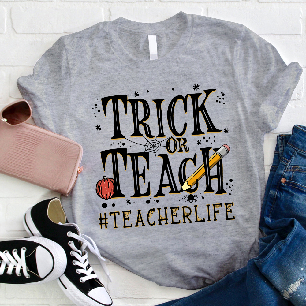 Trick Or Teach Halloween Spider T-Shirt
