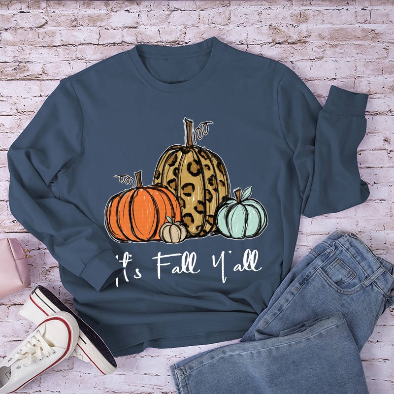 It's Fall Y'all Pumpkin Teacher Long Sleeve T-Shirt