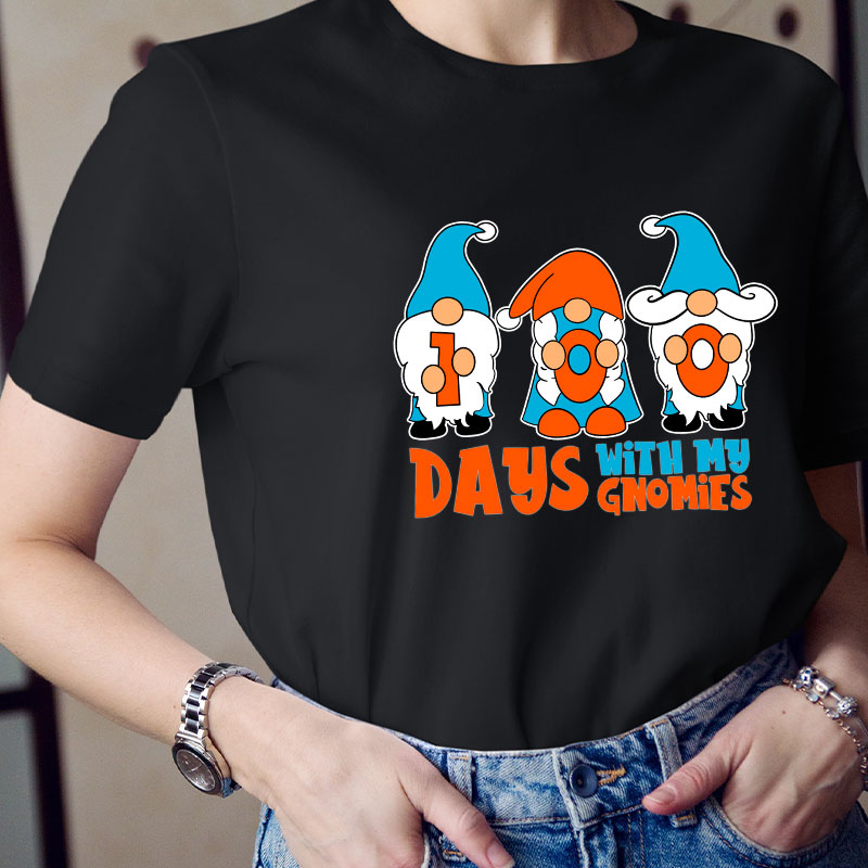 100 Days With My Gnomes Teacher T-Shirt