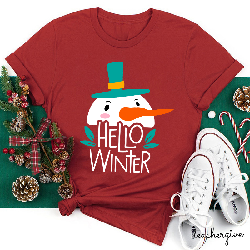Hello Winter Long Time No See Teacher T-Shirt