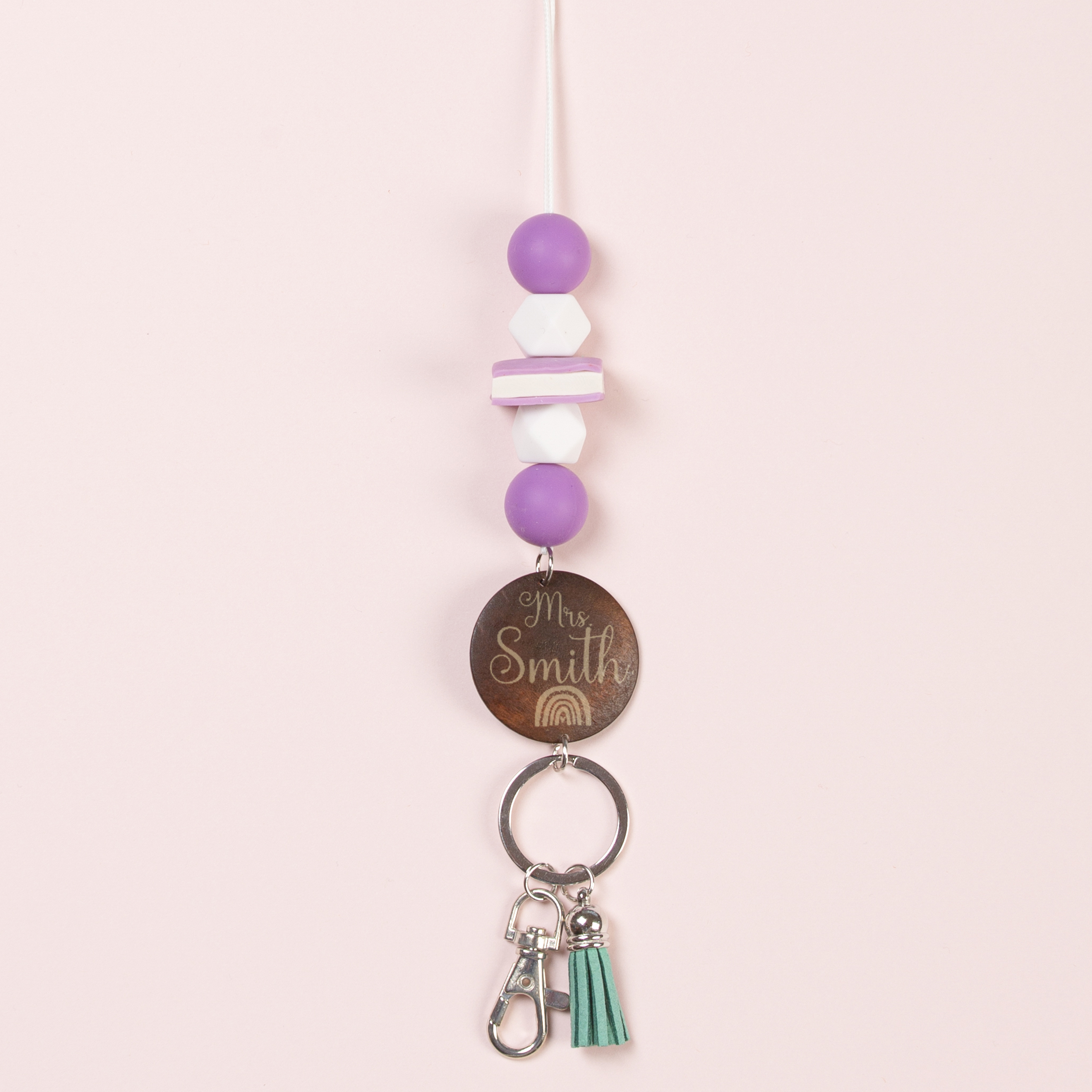 Personalized Multicolor Beads Books  Lanyard