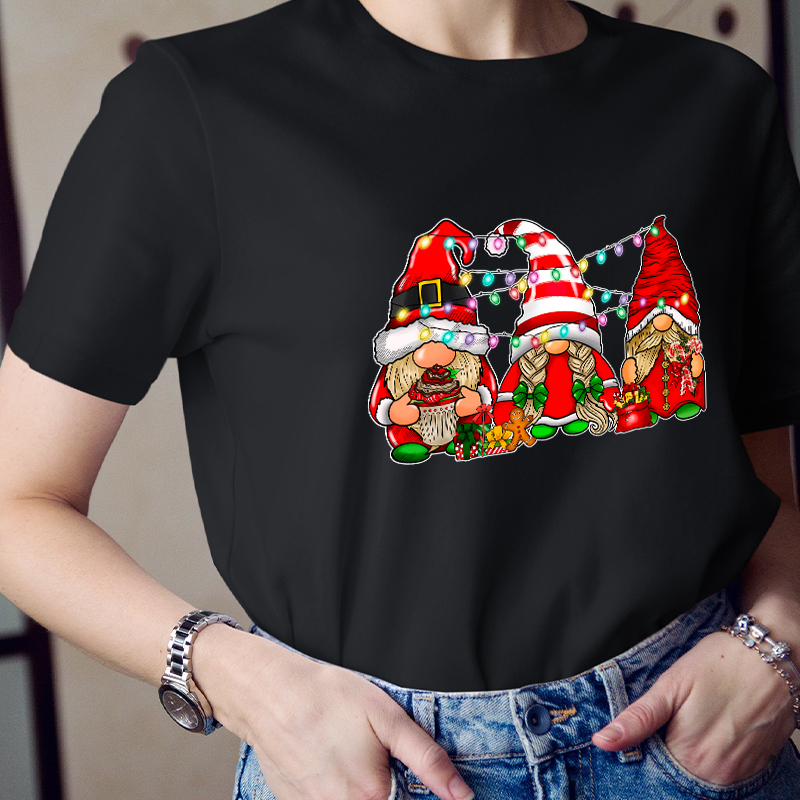 Gnomes Christmas Lights Teacher T-Shirt