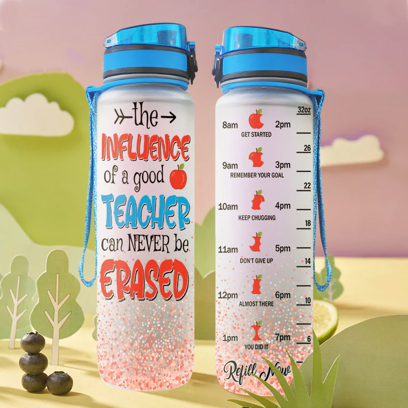 The Influence Of A Good Teacher Water Tracker Bottle