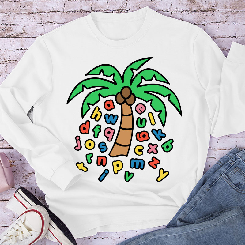 Letters Were Raining Down On The Coconut Trees Long Sleeve T-Shirt