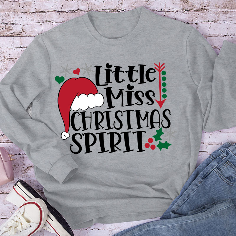 Little Miss Christmas Spirit Long Sleeve T-Shirt
