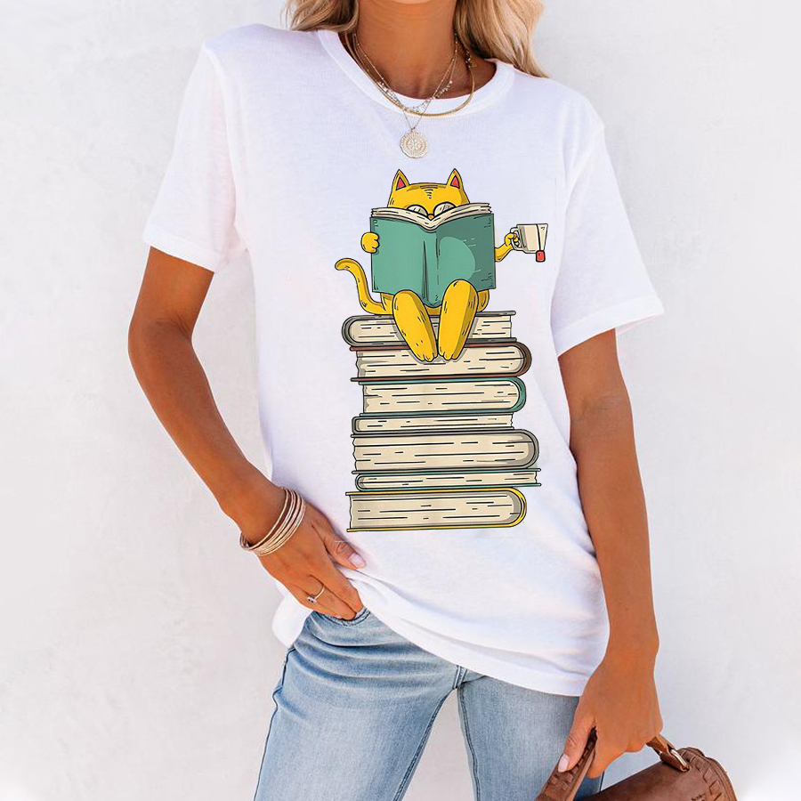 Reading Cat T-Shirt