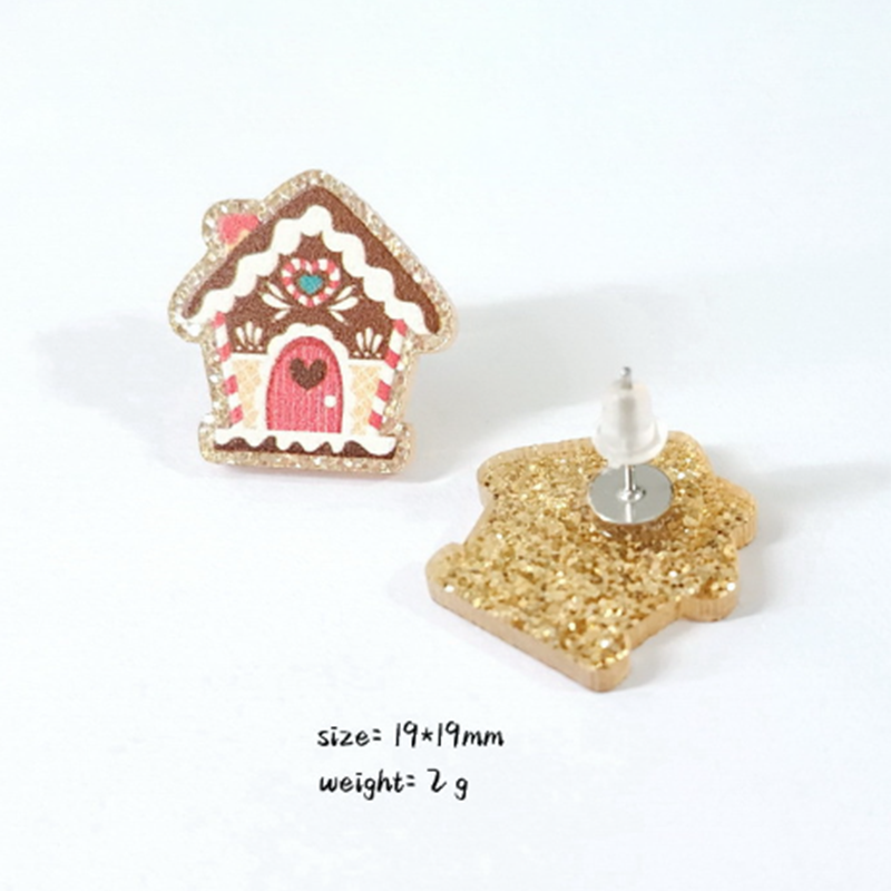 Gingerbread House Acrylic Earrings
