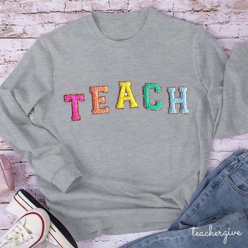 Letter Stickers Teacher Long Sleeve T-Shirt