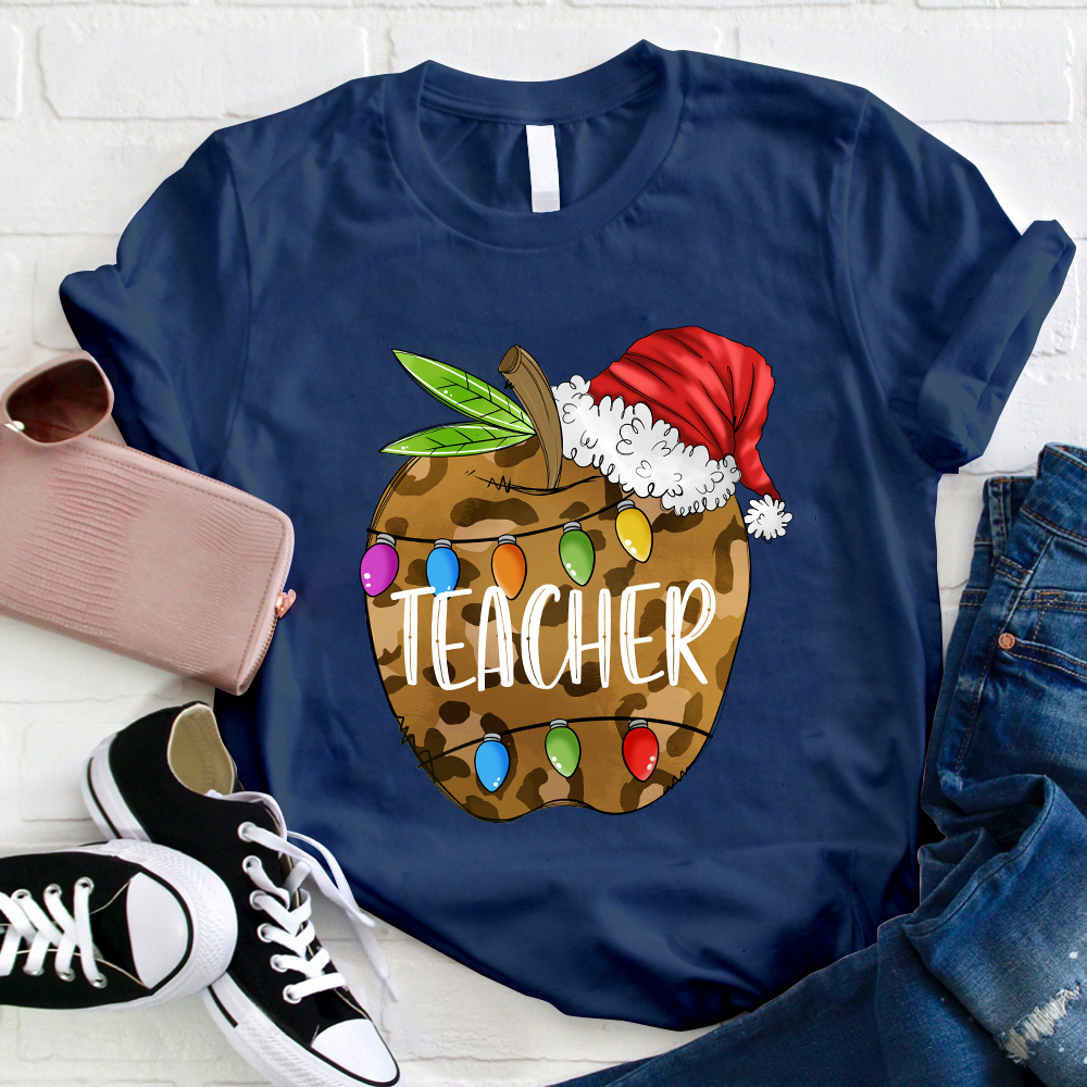 Christmas Apple Teacher T-Shirt
