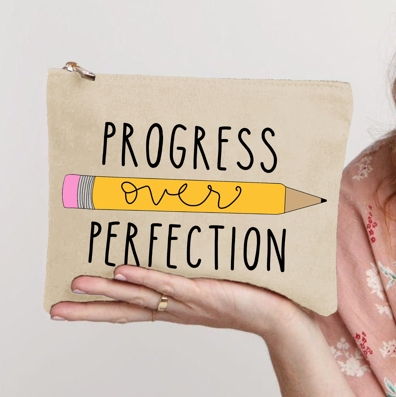 Progress Over Perfection Makeup Bag