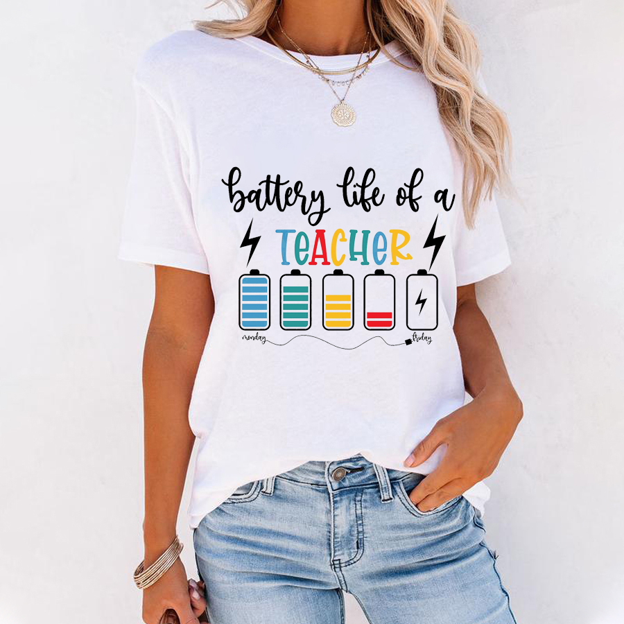 Battery Life Of A Teacher T-Shirt