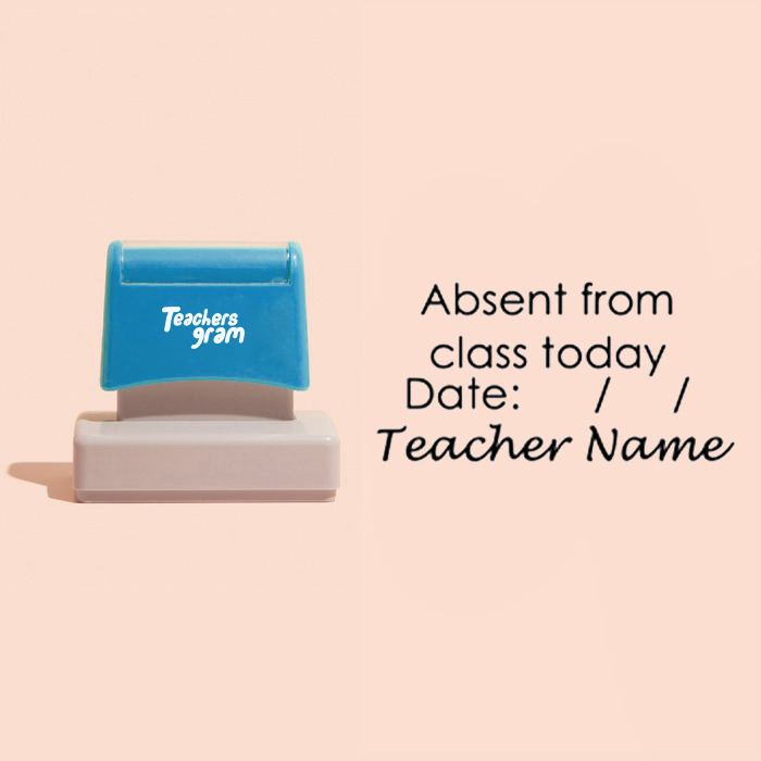 Personalized Absent From Class And Date Large Rectangle Stamp
