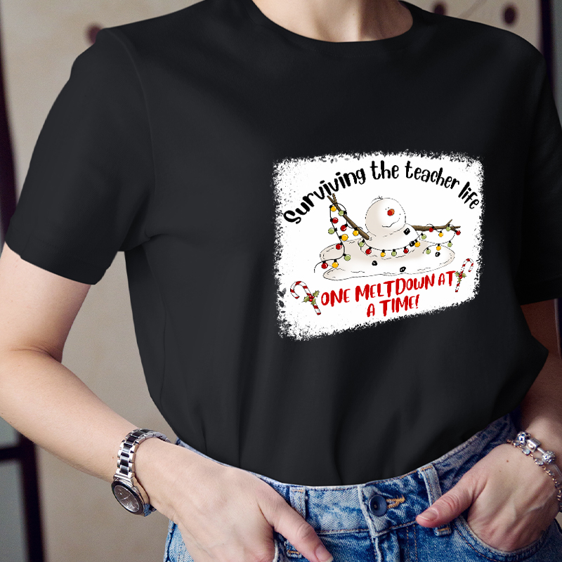 Surviving The Teacher Life One Meltdown At A Time Teacher T-Shirt