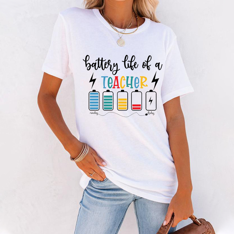 Battery Life Of A Teacher T-Shirt