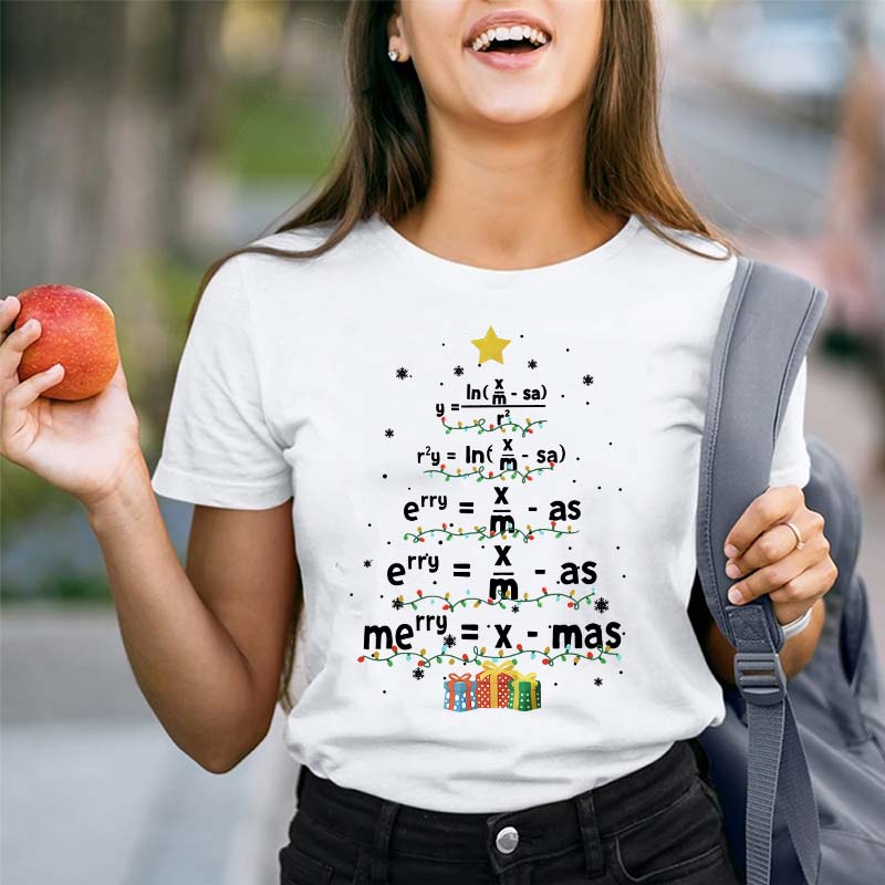 Merry Xmas Christmas Tree Teacher T-Shirt
