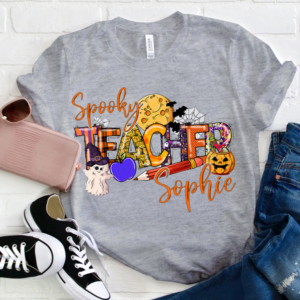Personalized Spooky Teacher T-Shirt
