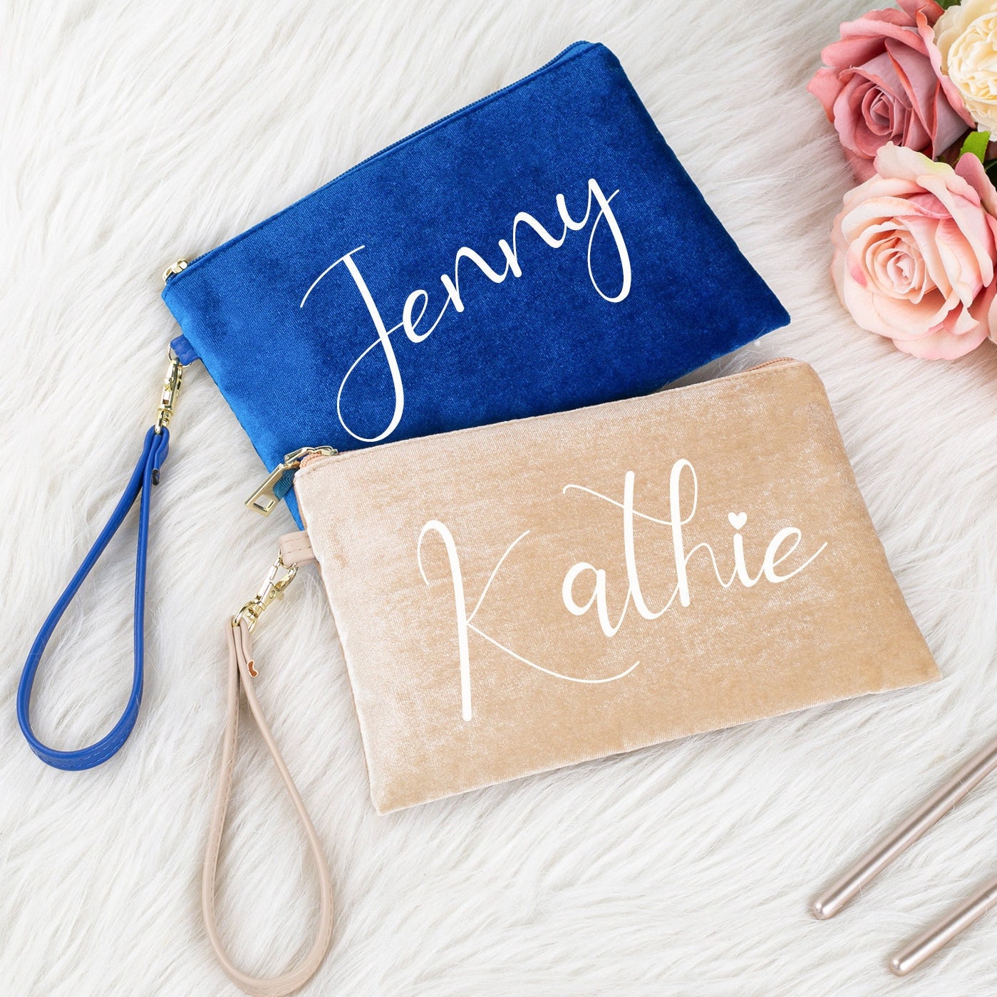 Personalized Velvet Makeup Bag