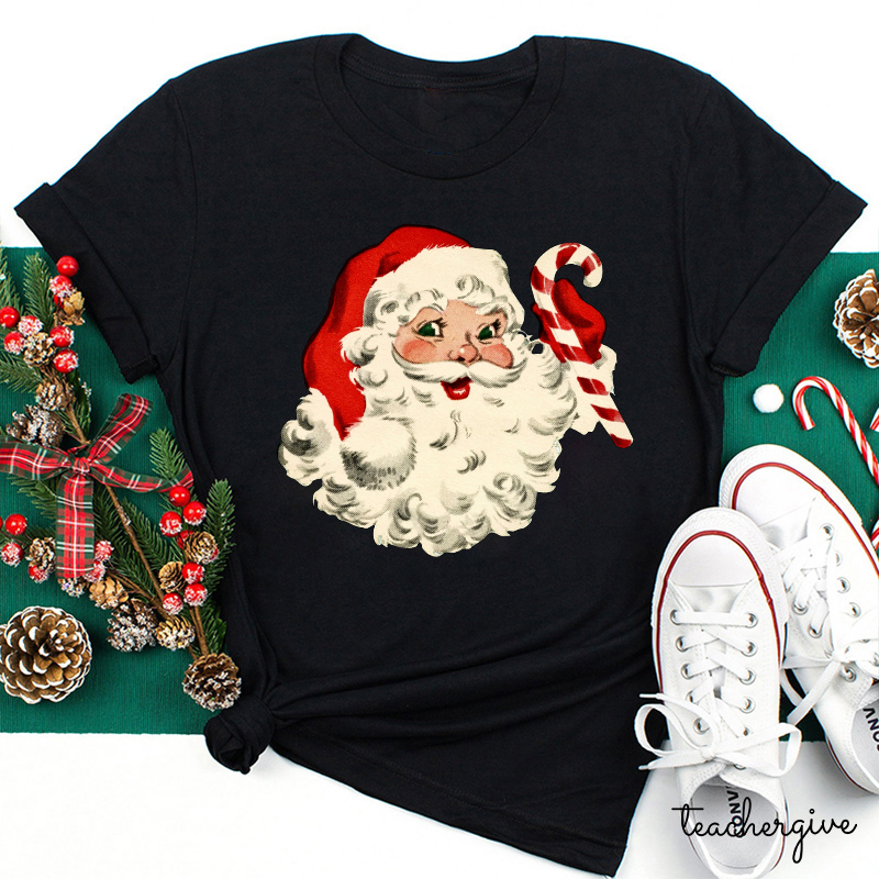 Retro Style Santa Claus Teacher T-Shirt