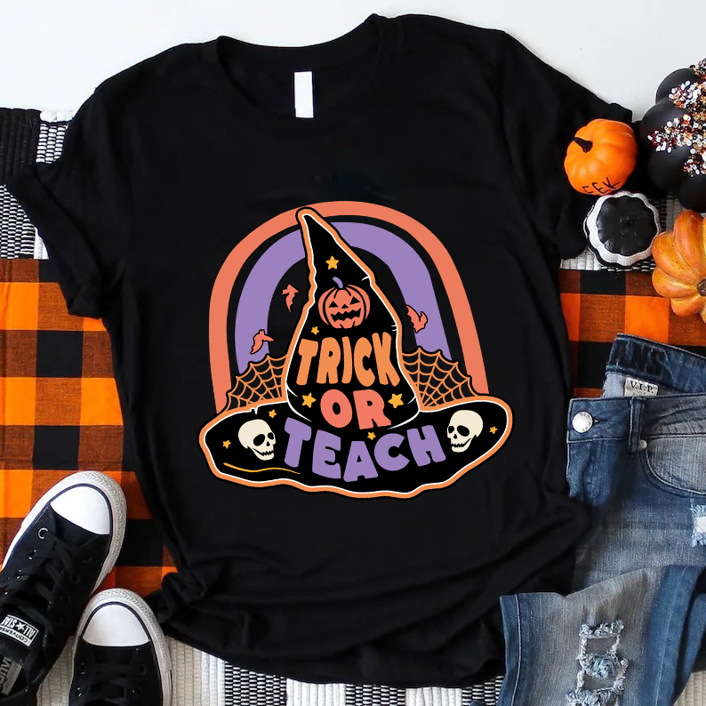 Trick Or Teach Magic Hat Teacher T-Shirt