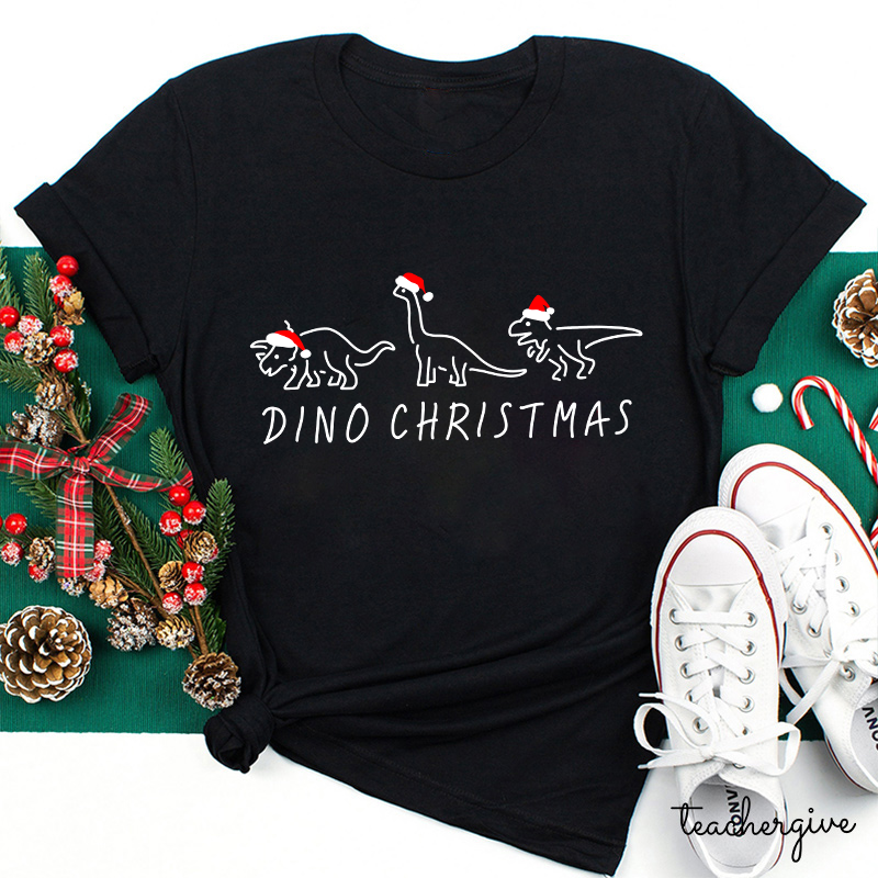Dino Christmas Teacher T-Shirt