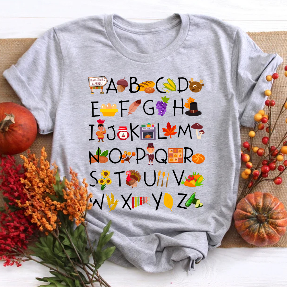 Thanksgiving Alphabet Teacher T-Shirt