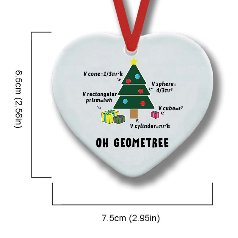 Oh Geometree Teacher Ceramic Christmas Ornament