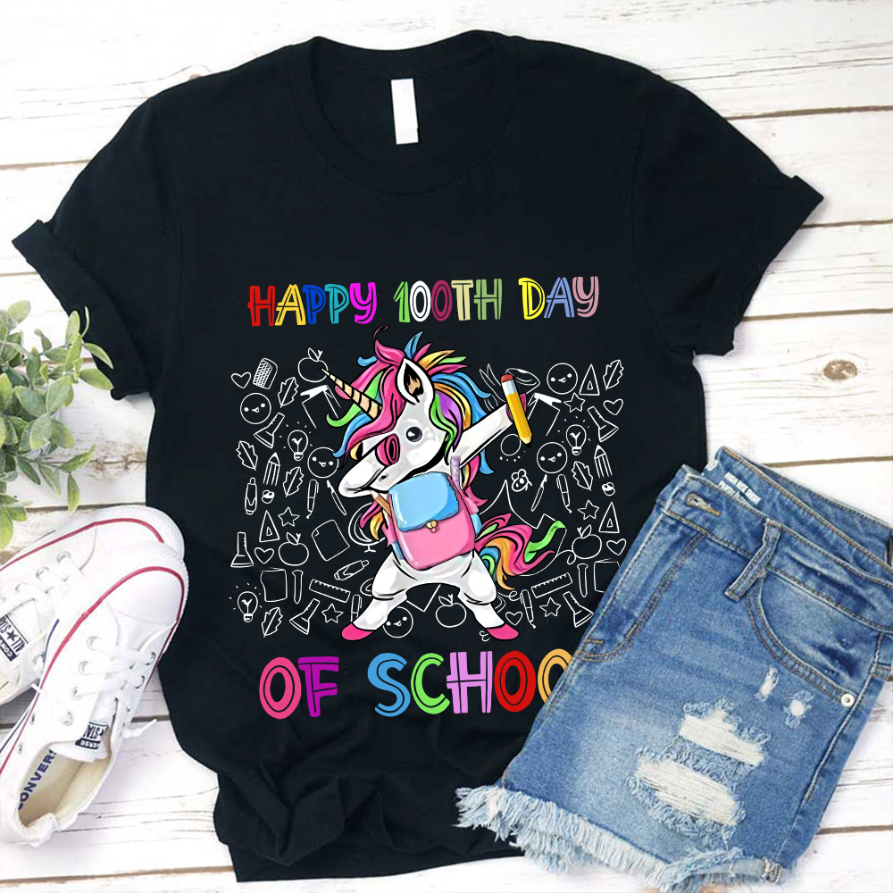 Teacher Happy 100th Day Of School T-Shirt