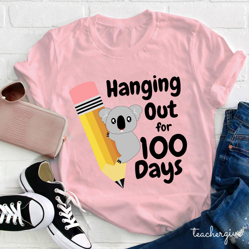 Koala Hanging Out For 100 Days Teacher T-Shirt