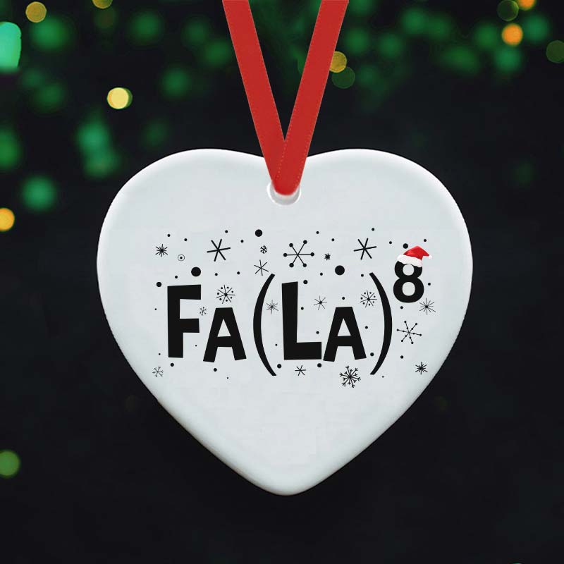 Fa La Christmas Lights Ceramic Ornament