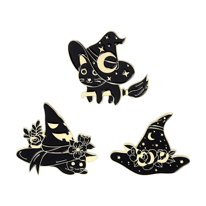 Magic Cat With Her Magic Hat Pin Set