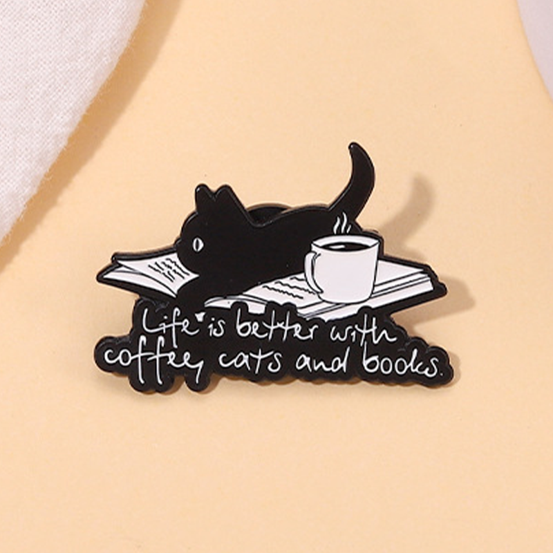 Life Is Better With Coffee Cats And Books Pin