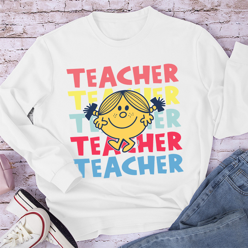 Teacher Letter Cute Little Girl Long Sleeve T-Shirt