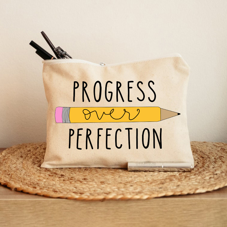 Progress Over Perfection Makeup Bag