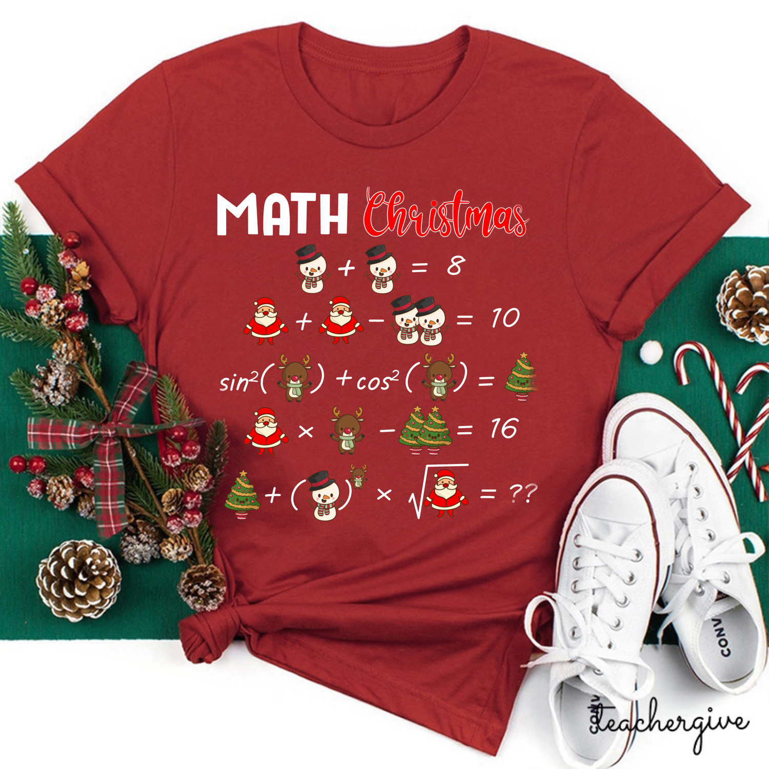 Math Christmas Teacher T-Shirt