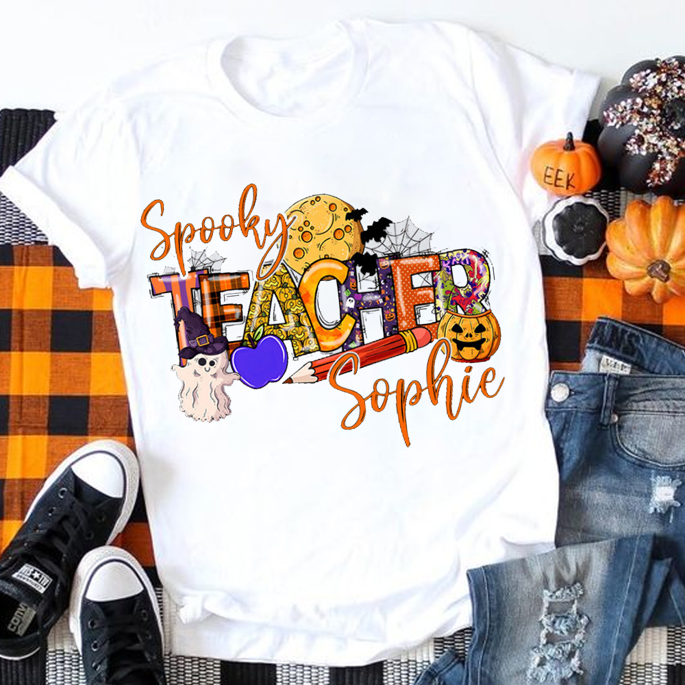 Personalized Spooky Teacher T-Shirt