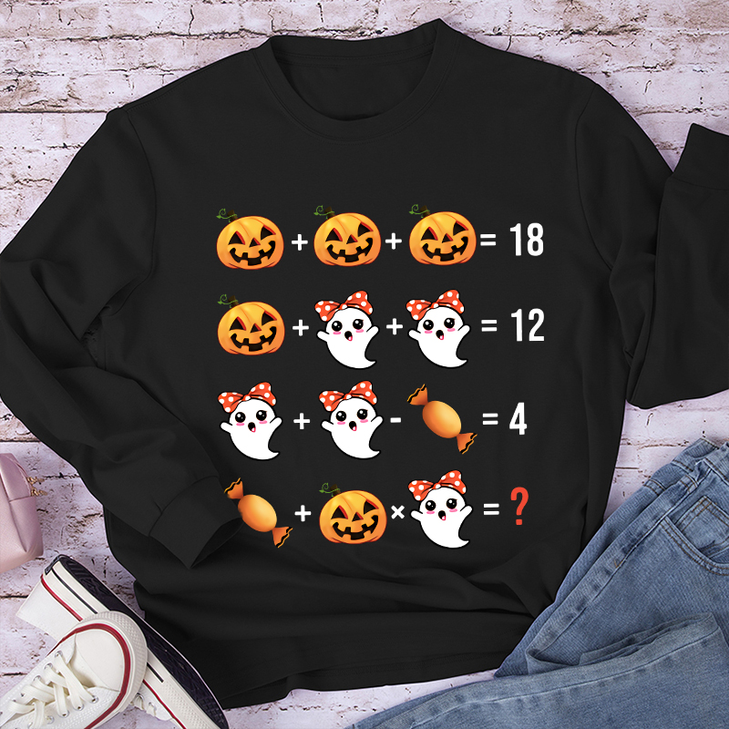 Pumpkin Ghost Mathematics Long Sleeve T-Shirt