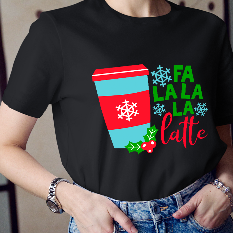 Fa La La La Latte Teacher T-Shirt