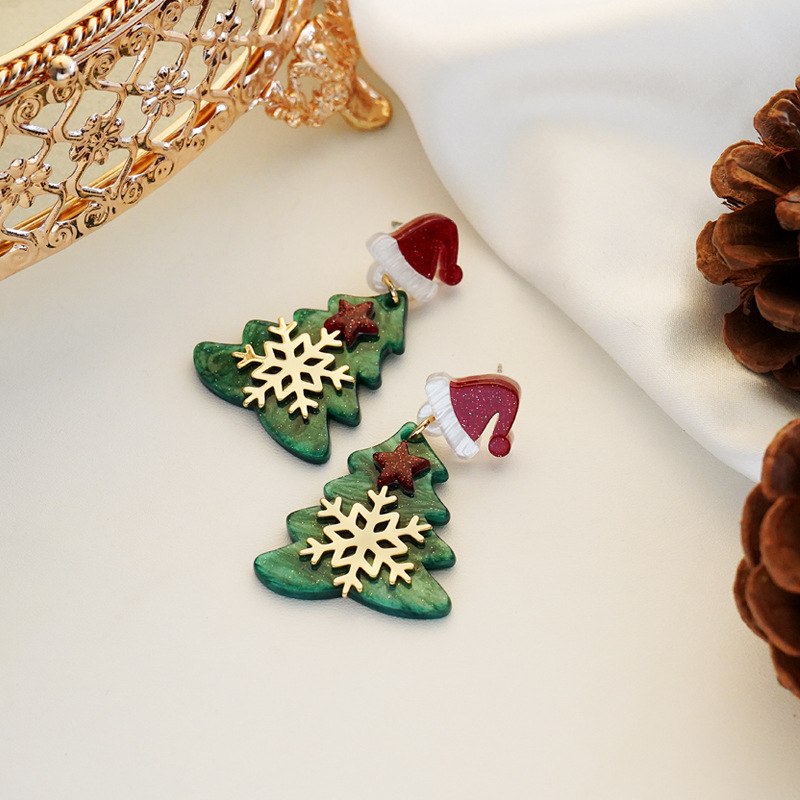 Sparkling Christmas Tree Acrylic  Earrings