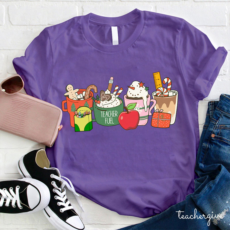 Christmas Vibes Teacher Fuel Teacher T-Shirt