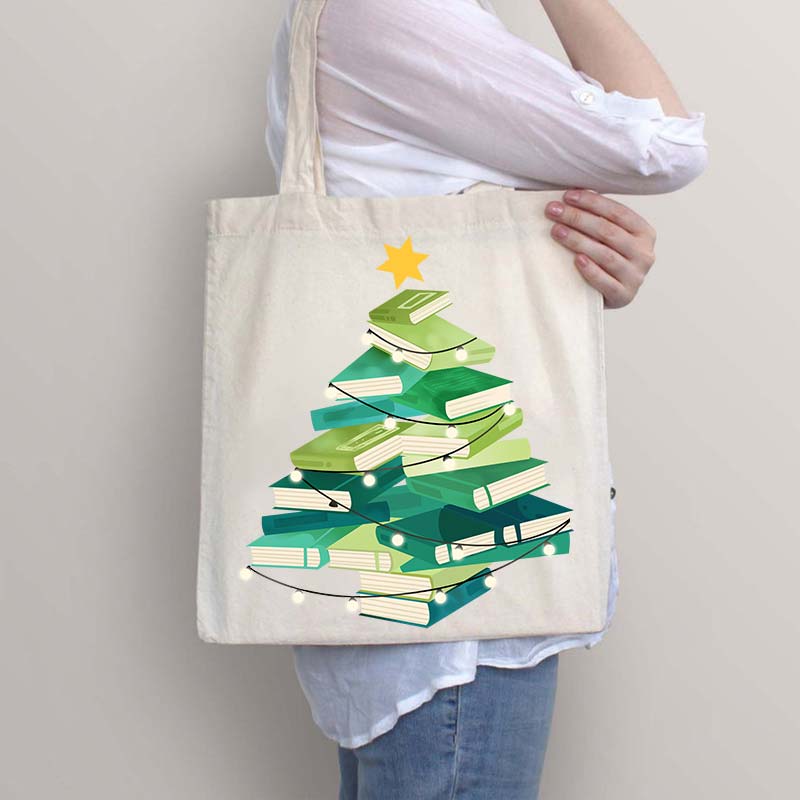 Christmas Book Tote Bag