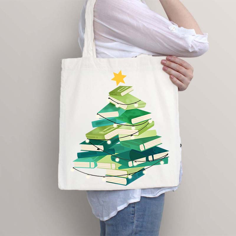 Christmas Book Tote Bag