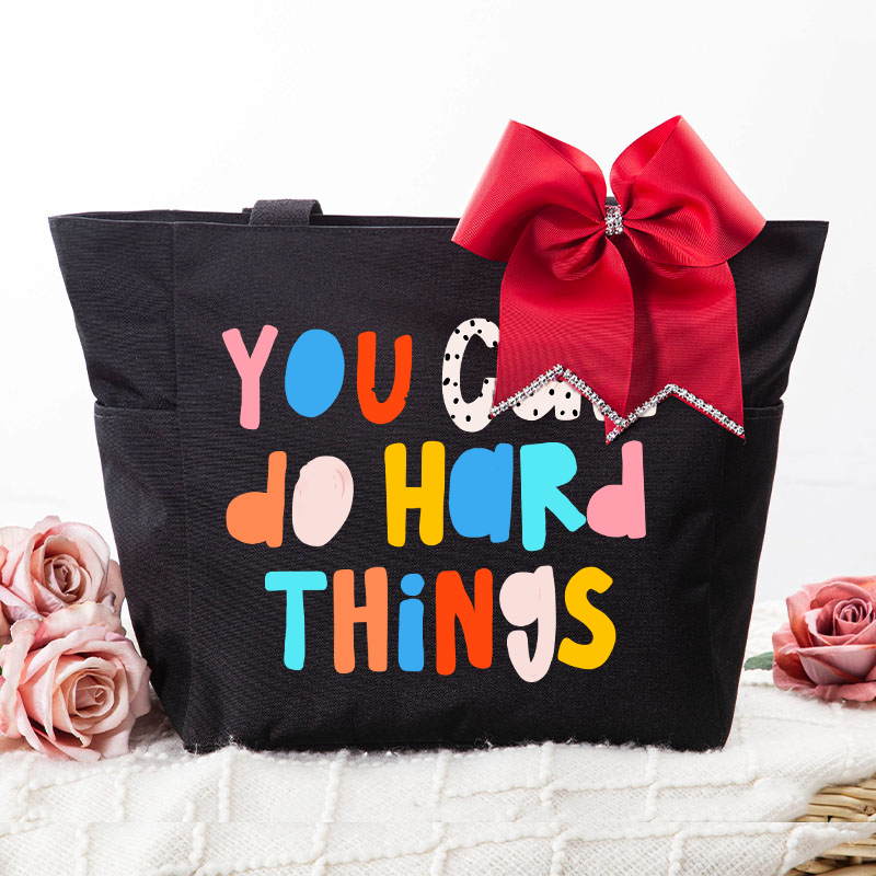 You Can Do Hard Things Large Tote Bag